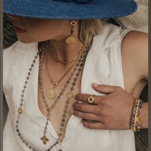 French Kande Labradorite Long Necklace